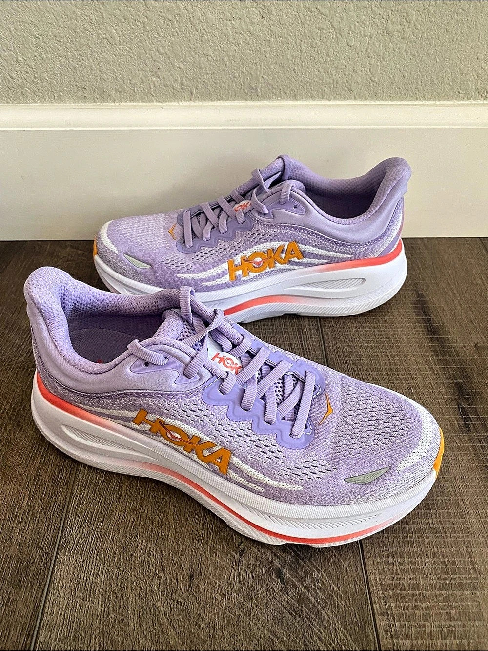 Hoka Bondi 9 Women's Athletic Shoes Purple & Orange US 7.5B